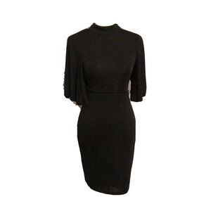 New Gianni Bini Dress Womens XS black sparkle collar keyhole back